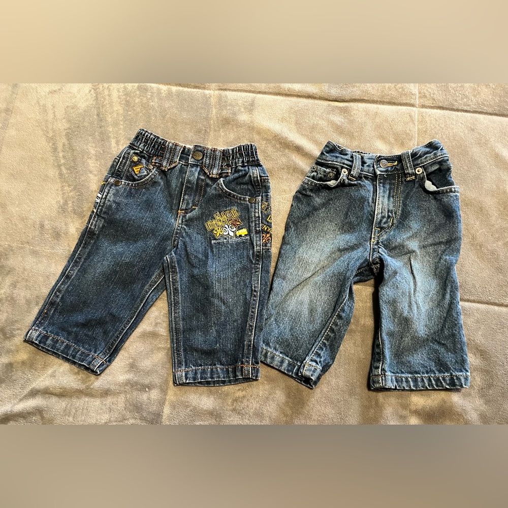 2 pairs kids jeans size 6 months